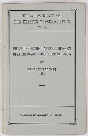 Bild des Verkufers fr Physiologische Untersuchungen ber die Beweglichkeit von Pflanzen. zum Verkauf von Antiq. F.-D. Shn - Medicusbooks.Com