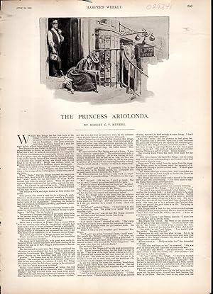 Imagen del vendedor de PRINT: "The Princess Ariolonda".short Story & engraving from Harper's Weekly, October 3, 1891 a la venta por Dorley House Books, Inc.