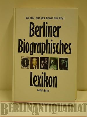 Bild des Verkufers fr Berliner Biographisches Lexikon. zum Verkauf von BerlinAntiquariat, Karl-Heinz Than