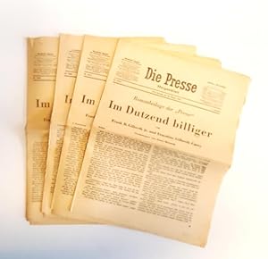 Bild des Verkufers fr Im Dutzend billiger. Komplette Romanbeilagen der "Presse" in 4 Nummern von 1952 (Nr. 1000, 1006, 1012, 1018). zum Verkauf von erlesenes  Antiquariat & Buchhandlung