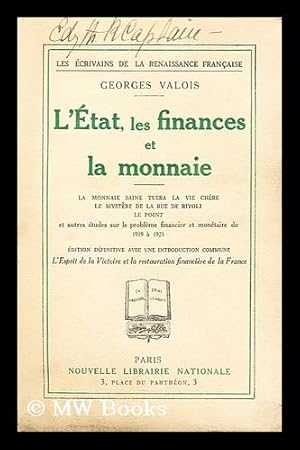 Seller image for L'etat les finances et la monnaie for sale by MW Books Ltd.