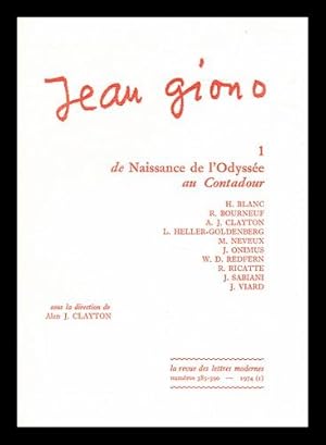 Image du vendeur pour Jean Giono. 1 , De Naissance de l'Odyssee au Contadour / textes reunis par Alan J. Clayton mis en vente par MW Books Ltd.