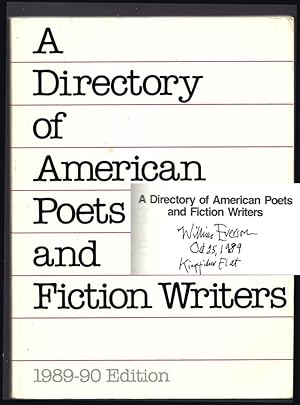 A DIRECTORY OF AMERICAN POETS AND FICTION WRITERS. 1989-90 Edition. Signed