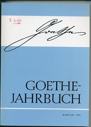 Bild des Verkufers fr Goethe-Jahrbuch - Im Auftrag des Vorstands der Goethe-Gesellschaft herausgegeben - Einhundertundneunter Band der Gesamtfolge) zum Verkauf von Antiquariat Hoffmann