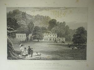 Fine Original Antique Engraving Illustrating Killerton House in Devonshire. Published in 1830.