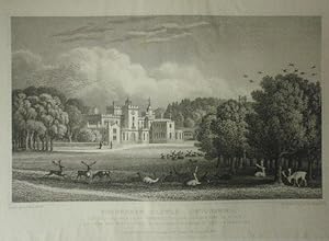Fine Original Antique Engraving Illustrating Powderham Castle in Devonshire. Published in 1830.