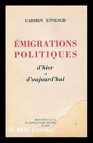 Imagen del vendedor de Emigrations politiques d'hier et d'aujourd'hui a la venta por MW Books