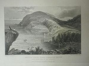 Seller image for Fine Original Antique Engraving Illustrating Anstis Cove, Near Torquay, with Berry Head in the Distance in Devonshire. Published in 1830. for sale by Rostron & Edwards