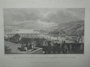 Fine Original Antique Engraving Illustrating View from the Parapet of the Public Rooms, Teignmout...