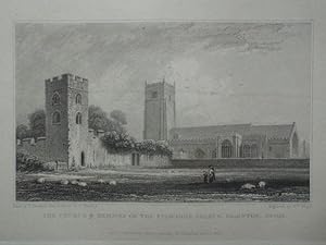 Fine Original Antique Engraving Illustrating The Church & Remains of the Episcopal Palace, Paignt...