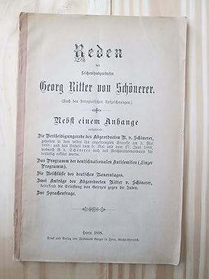 Reden des Reichsrathsabgeordneten Georg Ritter von Schönerer (nach den stenographischen Aufzeichn...