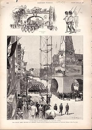 Imagen del vendedor de ENGRAVING:" The Grand Army Reunion at Detroit ".engravings from Harper's Weekly, August 15, 1891 a la venta por Dorley House Books, Inc.