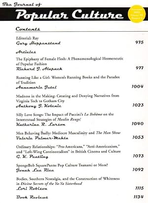 The Journal of Popular Culture: Volume 42, Number 6, December 2009