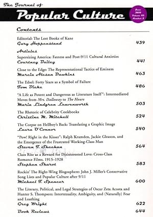 The Journal of Popular Culture: Volume 43, Number 3, June 2010