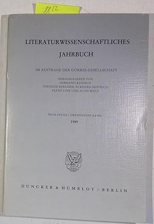 Immagine del venditore per Literaturwissenschaftliches Jahrbuch Im auftrage Der Grres-Gesellschaft - Neue Folge / dreissigster Band 1989 ( LJB 30 ) venduto da Antiquariat Trger