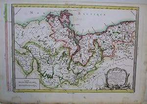 Bild des Verkufers fr Karte von Mecklenburg-Vorpommern - Pommern / Polen - Brandenburg. zum Verkauf von Antiquariat Martin Barbian & Grund GbR