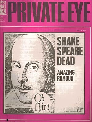 Seller image for Private Eye magazine. No. 62. Friday 1 May 1964. Front cover: Shakespeare dead. Amazing rumour for sale by SAVERY BOOKS