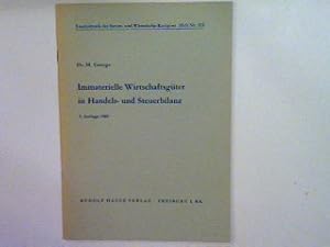 Bild des Verkufers fr Immaterielle Wirtschaftsgter in Handels- und Steuerbilanz. zum Verkauf von books4less (Versandantiquariat Petra Gros GmbH & Co. KG)