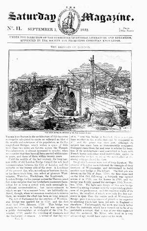 Seller image for The Saturday Magazine No 11, London Bridge, Capt Skinner Excursion in India, The Llama, Locusts and Ichneumon, 1832 for sale by Tony Hutchinson