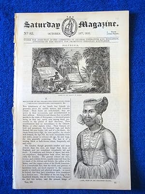 Immagine del venditore per The Saturday Magazine No 83, POLYNESIA (Part 2), + CROYLAND ABBEY Lincs, 1833 venduto da Tony Hutchinson