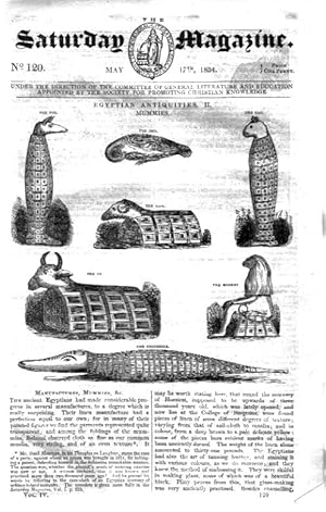 The Saturday Magazine No 120, CARISBROOKE CASTLE Wight, EGYPTIAN MUMMIES,1834