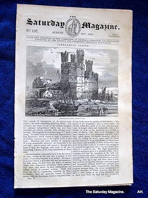 The Saturday Magazine No 137, CAERNARVON CASTLE,+ TURBACO VOLCANOES, Aug 1834