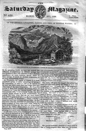 Immagine del venditore per The Saturday Magazine No 432, On the General Localities, Nature and Uses of MINERAL WATERS (Part 2), LEYDEN JAR, PEN-KNIVES,1839 venduto da Tony Hutchinson