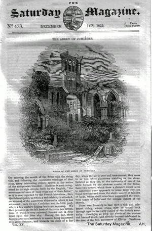 Bild des Verkufers fr The Saturday Magazine No 478, JUMIEGES ABBEY,+ KNIGHTS of The BATH, 1839 zum Verkauf von Tony Hutchinson