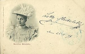 Bildpostkarte (Brustbild mit Hut) mit eigenh. Signatur (Wien) 25.2.1899.