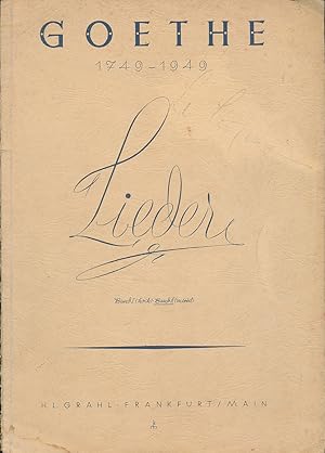 Seller image for Goethe Lieder. Band II Mittlere Stimme. for sale by Roland Antiquariat UG haftungsbeschrnkt