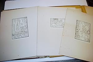 Colección De 12 Dibujos Originales Más 7 Xilografías Originales. Cada Uno De Los Dibujos y Cada U...