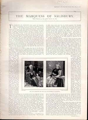 Bild des Verkufers fr PRINT: "The Marquess of Salisbury".engravings from The Illustrated London News, August 29 1903 zum Verkauf von Dorley House Books, Inc.