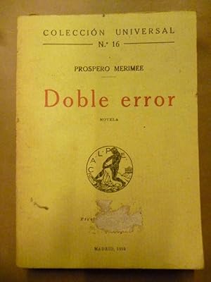 Bild des Verkufers fr Doble Error. Novela. Trad. por Angel Snchez Rivero. zum Verkauf von Carmichael Alonso Libros