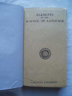 Image du vendeur pour Elements of the Science of Language mis en vente par Expatriate Bookshop of Denmark