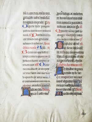 ILLUMINATED MANUSCRIPT MISSAL LEAF on vellum