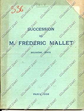 SUCCESSION DE M. FREDERIC MALLET. TABLEAUX MODERNES. AQUARELLES. DESSINS. SUR LA CHASSE, LES SPOR...