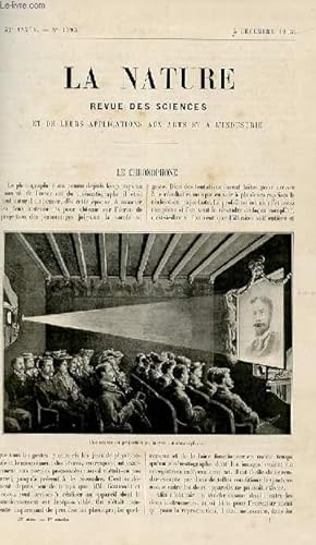 Image du vendeur pour La nature n 1593 - Le Chronophone par G. Mareschal - Le Beurre et la Fievre Typhode par Dr A Cartaz - Sur L'Emploi du Gaz D'clairage par nestor Grhant - Le Funiculaire du vsuve par R. Bonnin - Moteur Appliqus aux dynamos - Le Recul des Glaciers mis en vente par Le-Livre