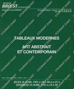 TABLEAUX MODERNES. ART ABSTRAIT ET CONTEMPORAIN. [56 OEUVRES PAR BRAUNER. 18 OEUVRES DE PAPAZOFF....