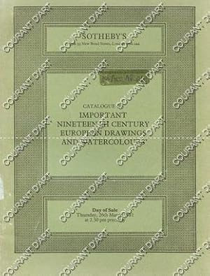 IMPORTANT NINETEENTH CENTURY EUROPEAN PAINTINGS. DRAWINGS AND WATERCOLOURS. [SENAPE. VITO. CARELL...