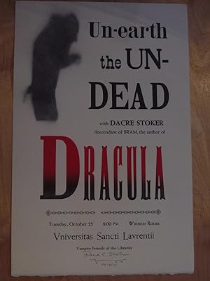 Un-earth the Un-dead with Dacre Stoker descendant of Bram, the author of Dracula. Tuesday, Octobe...