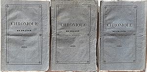 Immagine del venditore per LA CHRONIQUE DE FRANCE [N 13, 14, 15, 16, 17, 18, 21, 32, 33]. Par Ed. Mennechet. venduto da Jean-Paul TIVILLIER