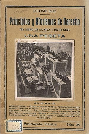 Imagen del vendedor de PRINCIPIOS Y AFORSMOS DE DERECHO (El libro de la vida y de la ley) a la venta por Librera Torren de Rueda