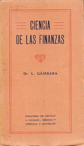 Seller image for CIENCIA DE LAS FINANZAS for sale by Librera Vobiscum