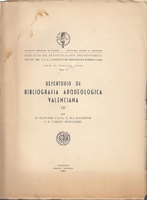 Immagine del venditore per REPERTORIO DE BIBLIOGRAFIA ARQUEOLOGICA VALENCIANA (III) venduto da Librera Vobiscum