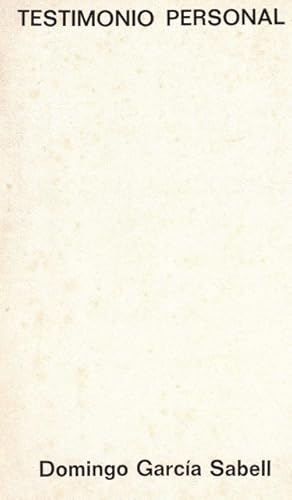 Bild des Verk�ufers f�r Testimonio personal zum Verkauf von Librer�a Vobiscum