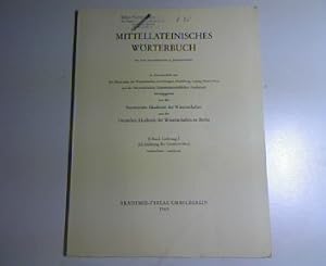 Bild des Verkufers fr Mittellateinisches Wrterbuch bis zum ausgehenden 13. Jahrhundert. II. Band. Lieferung 2. Canicularis - casalinus. zum Verkauf von Antiquariat Bookfarm