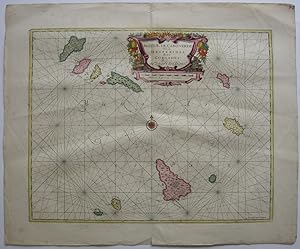 "Insulae de Cabo Verde olim Hesperides, sive Gorgades". Altkolor. Kupferstichkarte von Janssonius...
