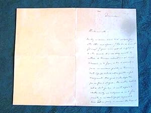 Lettre Autographe Signée de Paul Dukas à Melle M.L. Pereyra.