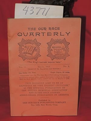 Image du vendeur pour March 1912, Vol. 3, No. 2 The Our Race Quarterly, mis en vente par Princeton Antiques Bookshop