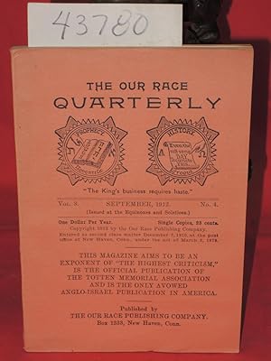 Image du vendeur pour September 1912, Vol. 3, No. 4 The Our Race Quarterly, mis en vente par Princeton Antiques Bookshop